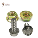 Flange Silver Nut with golden Bolt | Coular Nut Bolt Golden 1" & 3/4" Sizes for Solar use