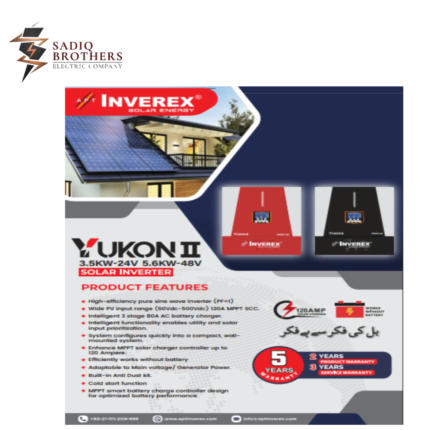 INVEREX YUKON 3.5KW and 5.6KW MPPT HYBRID SOLAR INVERTER